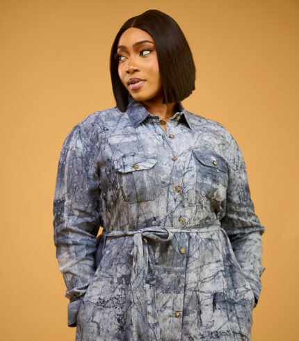 Awero (Dress shirt made with Adire chiffon fabric)