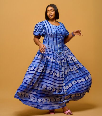 Apeke (Maxi dress made with Adire chiffon fabric)